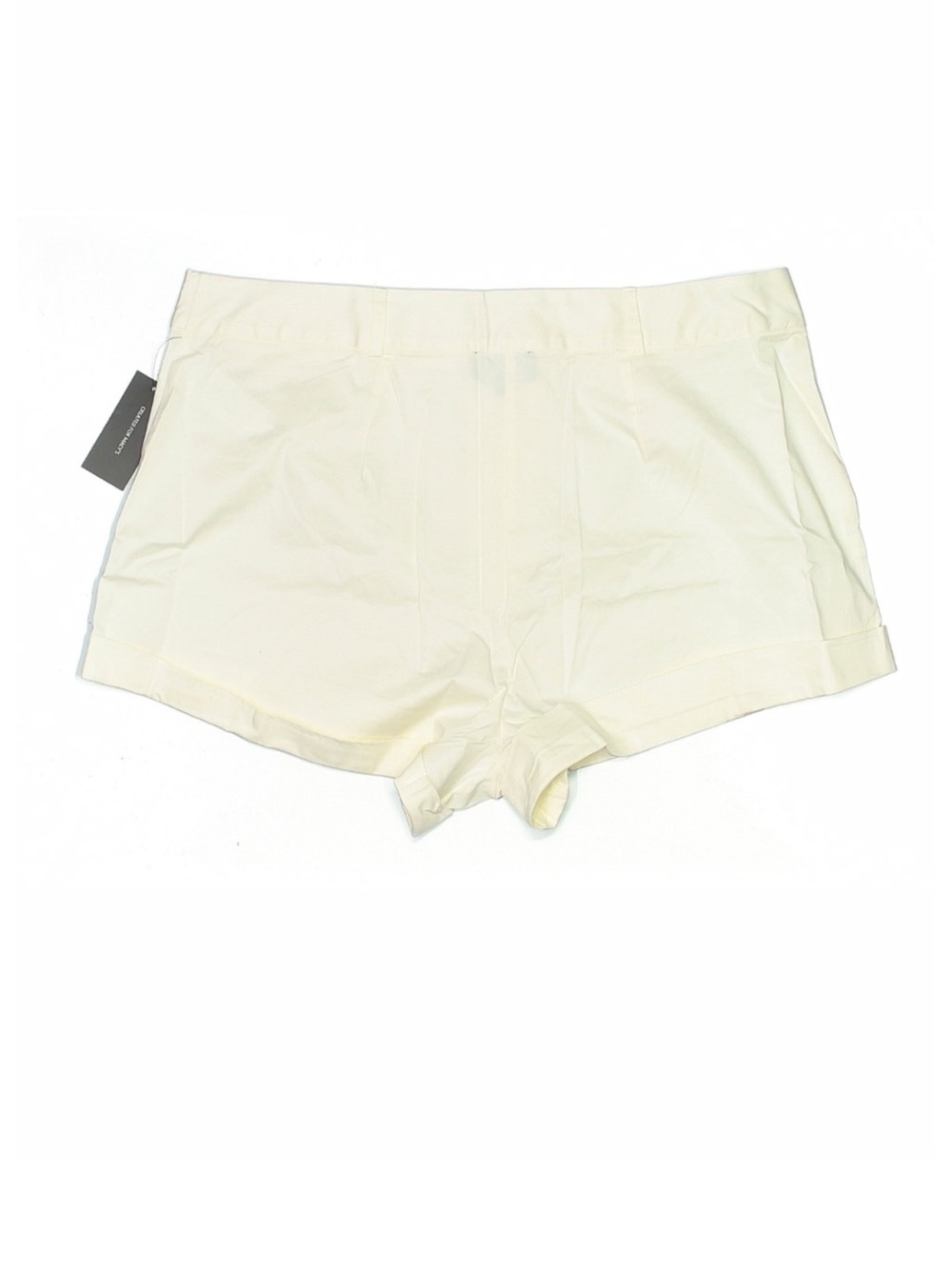 Danielle Bernstein Ivory Stretch Shorts 16W High Rise Cotton Blend NWT - Picture 2 of 4